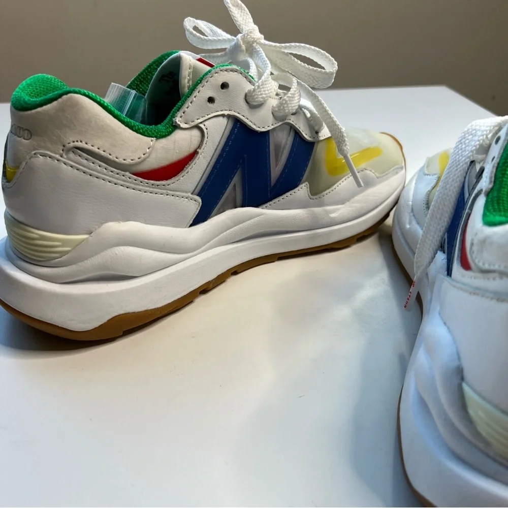 STAUD x New Balance 57/40 Sneakers Mens 6 White Blue Quartz Colored Laces New - Picture 10 of 16